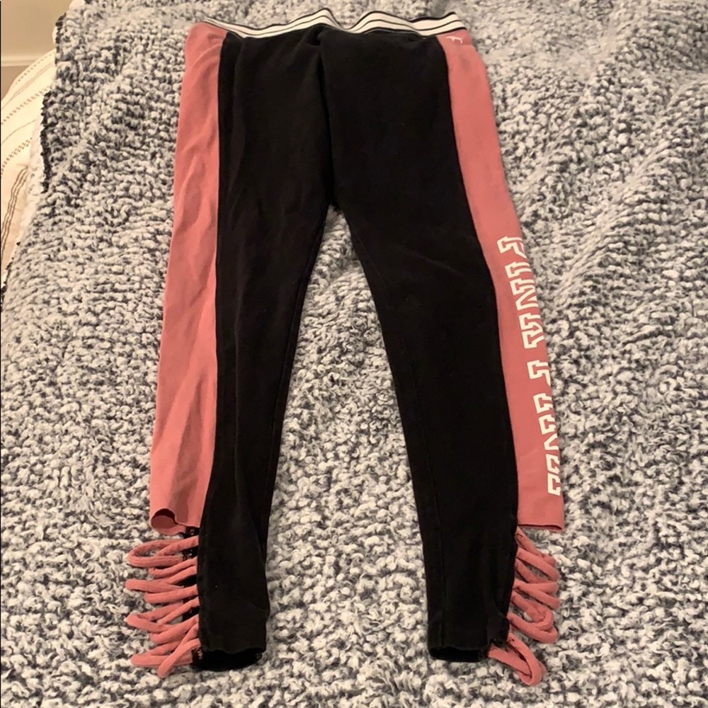 PINK  leggings black with pink stripe and detail